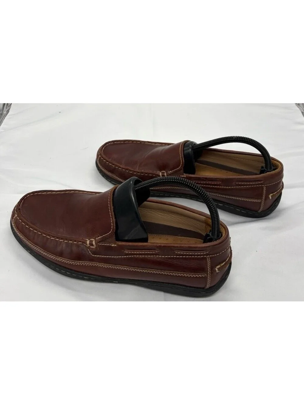 Johnston & Murphy Sheepskin Leather Loafers Mens Size 9M Brown Slip On Shoes